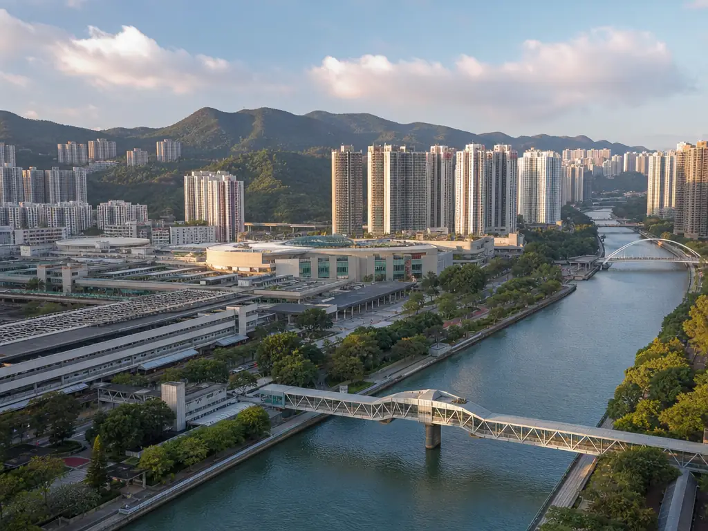 沙田市中心——城门河畔新市镇