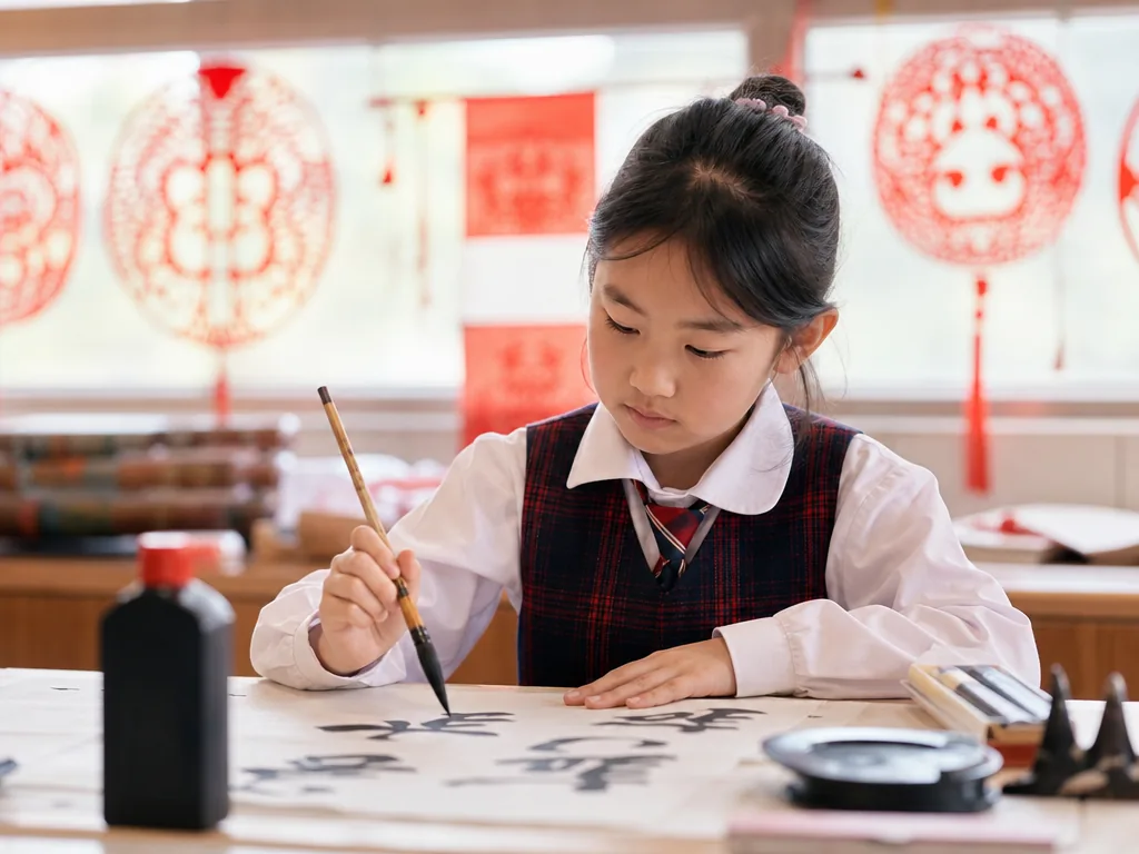 小學生寫毛筆書法