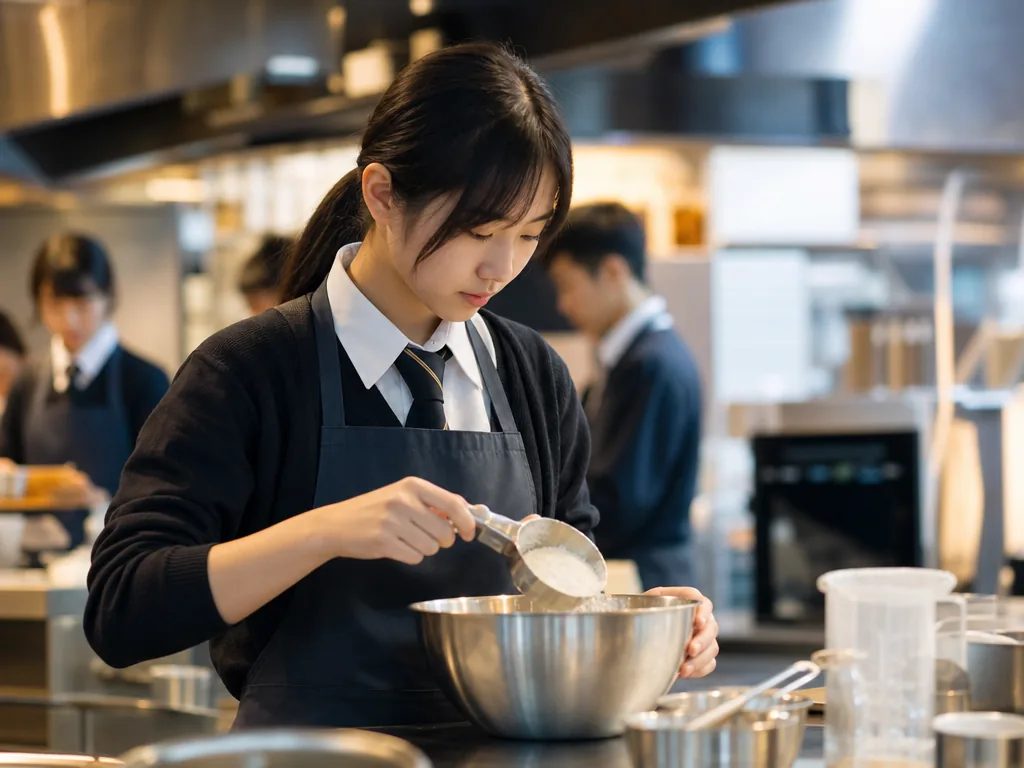 DSE Food Science and Technology: Complete Course Guide 6 Students baking during a food production practical