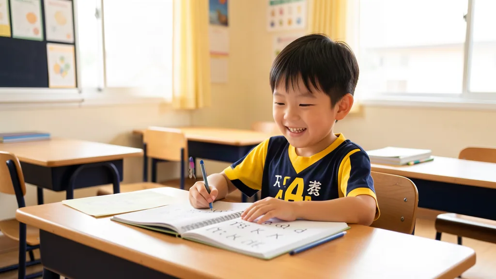 學童練習英文寫作
