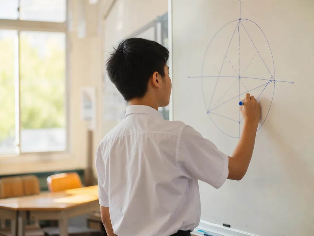 IGCSE Mathematics Syllabus 2026 (Cambridge 0580) – Complete Guide 5 IGCSE Mathematics geometry work at the whiteboard