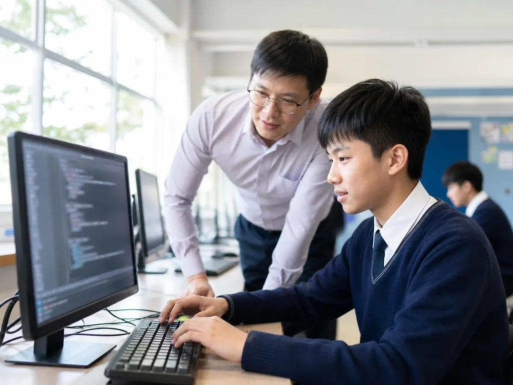 香港初中電腦應用課程｜初中學生在課堂使用電腦學習編程