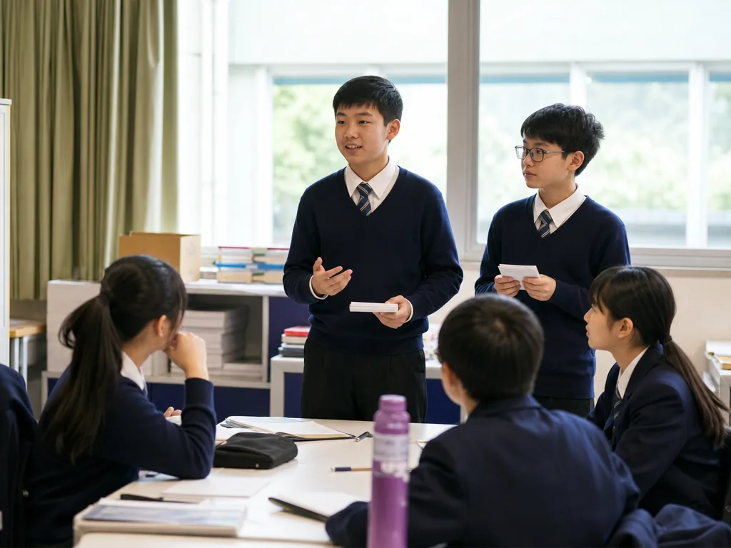 学生分组进行演讲练习