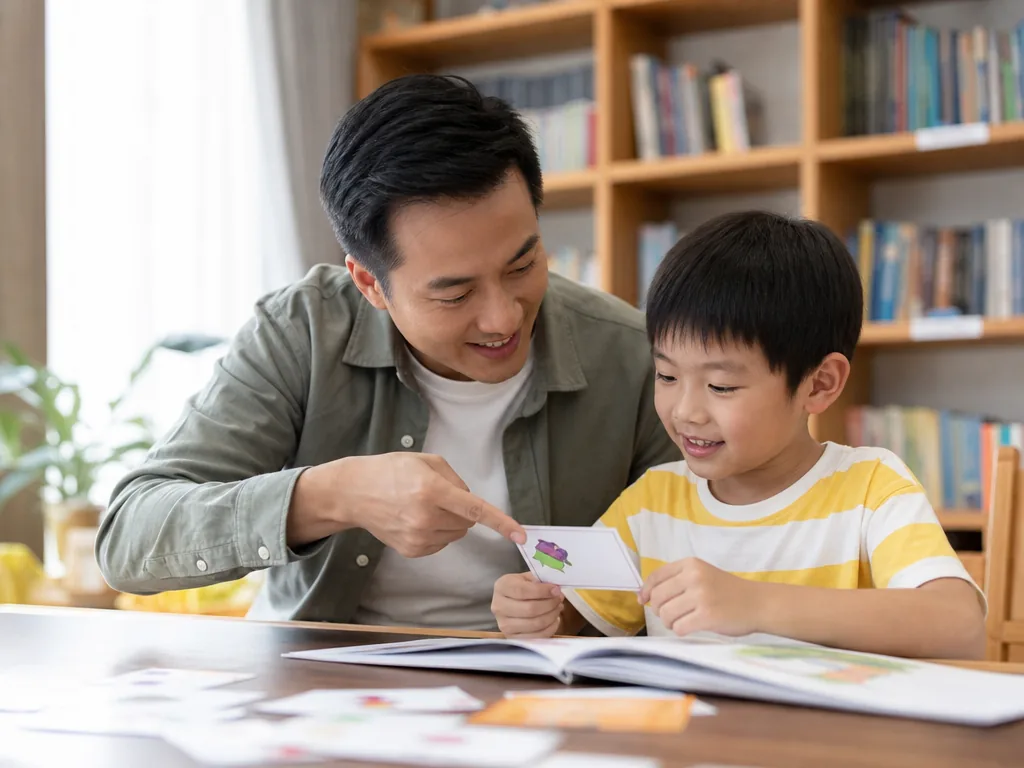 家长与孩子在家复习Phonics