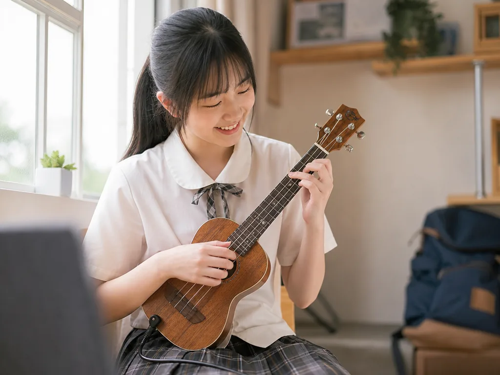 Ukulele: A Complete Guide to Its Origins, History and Greatest Players 5 Student playing the ukulele