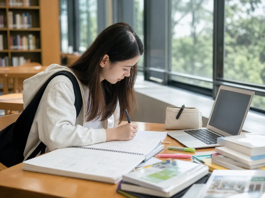 大學生準備補習教材