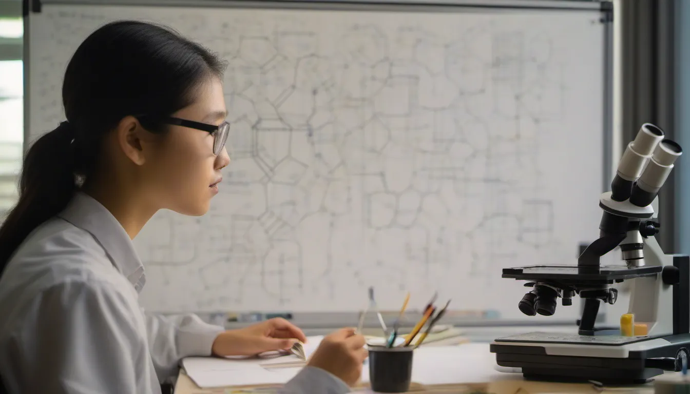 A-Level 生物操卷方法+歷屆試題(Paper 2):細胞、酶、DNA、演化附答案 3 香港學生操卷 A-Level 生物,白板上有細胞結構與 DNA 圖解