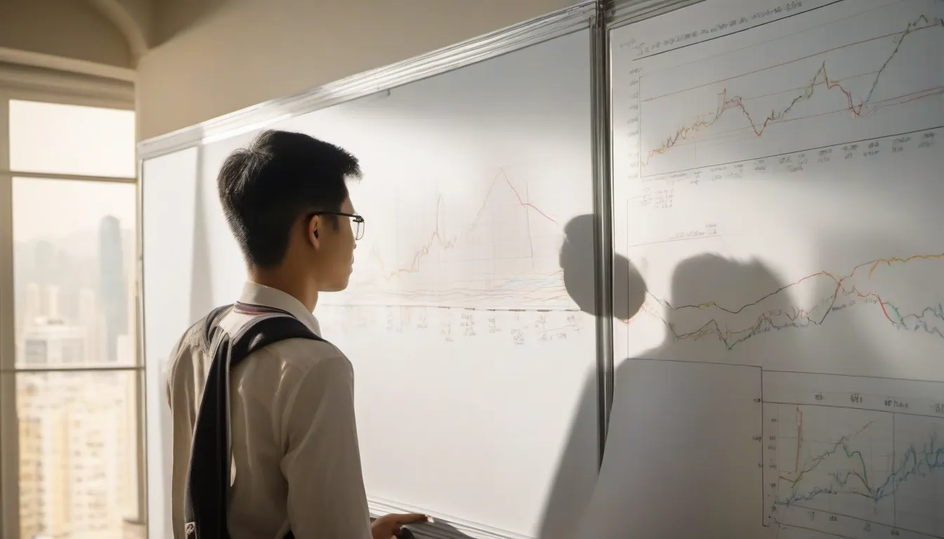 香港学生研习宏观经济，白板上有 GDP 与通胀图表