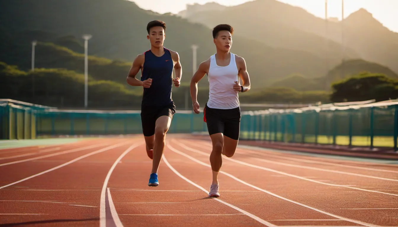 DSE Physical Education Mock (Paper 2): Fitness, Energy Systems, Sport Values 3 Hong Kong student athlete training on a running track in warm light