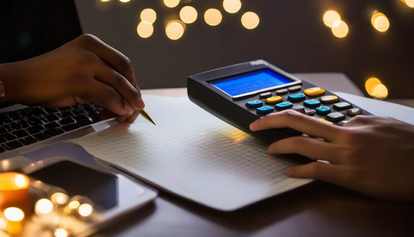 IB Maths AI HL Drilling Method & Past Paper Practice (Paper 1): 10 GDC Short-Response Questions 3 International-school student working on an IB Maths AI HL mock with a graphing calculator, a laptop beside showing a scatter plot and regression line