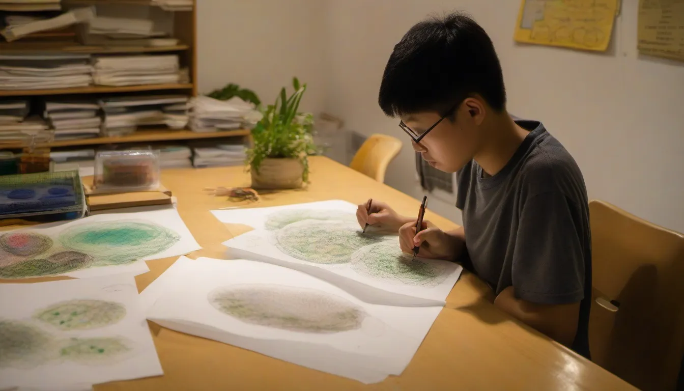 香港學生操卷 IGCSE 生物 Paper 1，桌上有植物與動物細胞圖