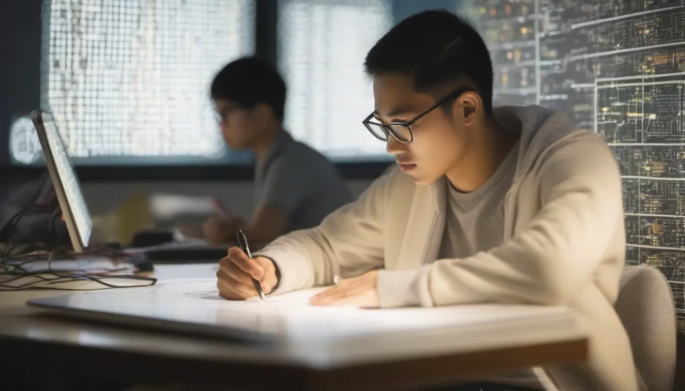 IGCSE 電腦科學操卷方法+歷屆試題(Paper 1):二進制、邏輯門、CPU、網絡附答案 3 香港學生操卷電腦科學,白板上有二進制與電路圖解