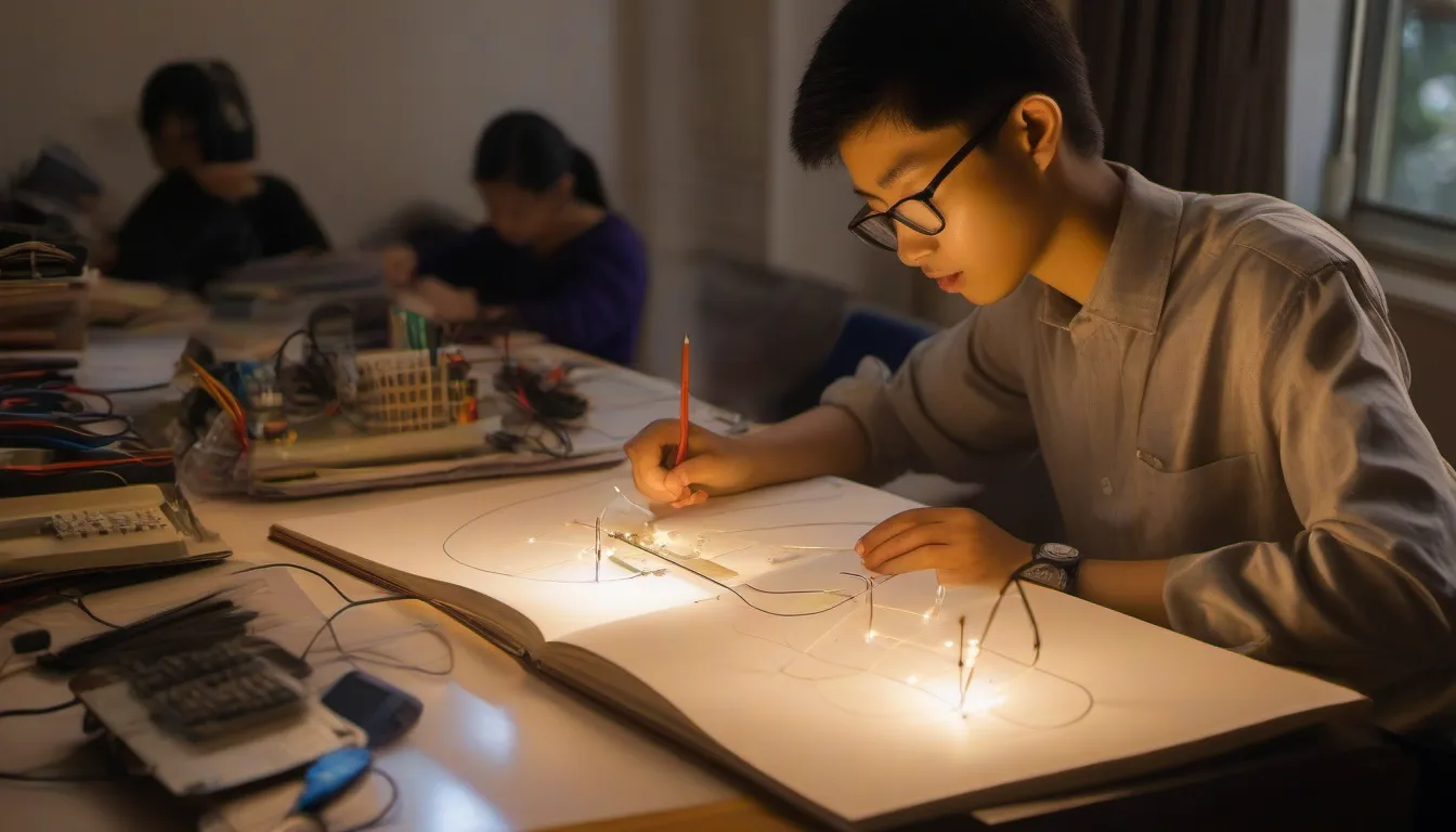 香港學生操卷 IGCSE 物理 Paper 1，桌上有簡單電路與光線圖
