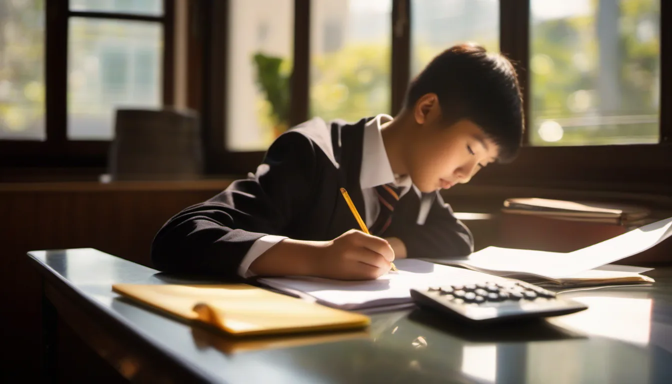 A-Level Accounting Past Papers & Drilling (Paper 3): Financial Statements with Answers 3 Hong Kong student drilling A-Level Accounting Paper 3 with a statement of financial position and calculator